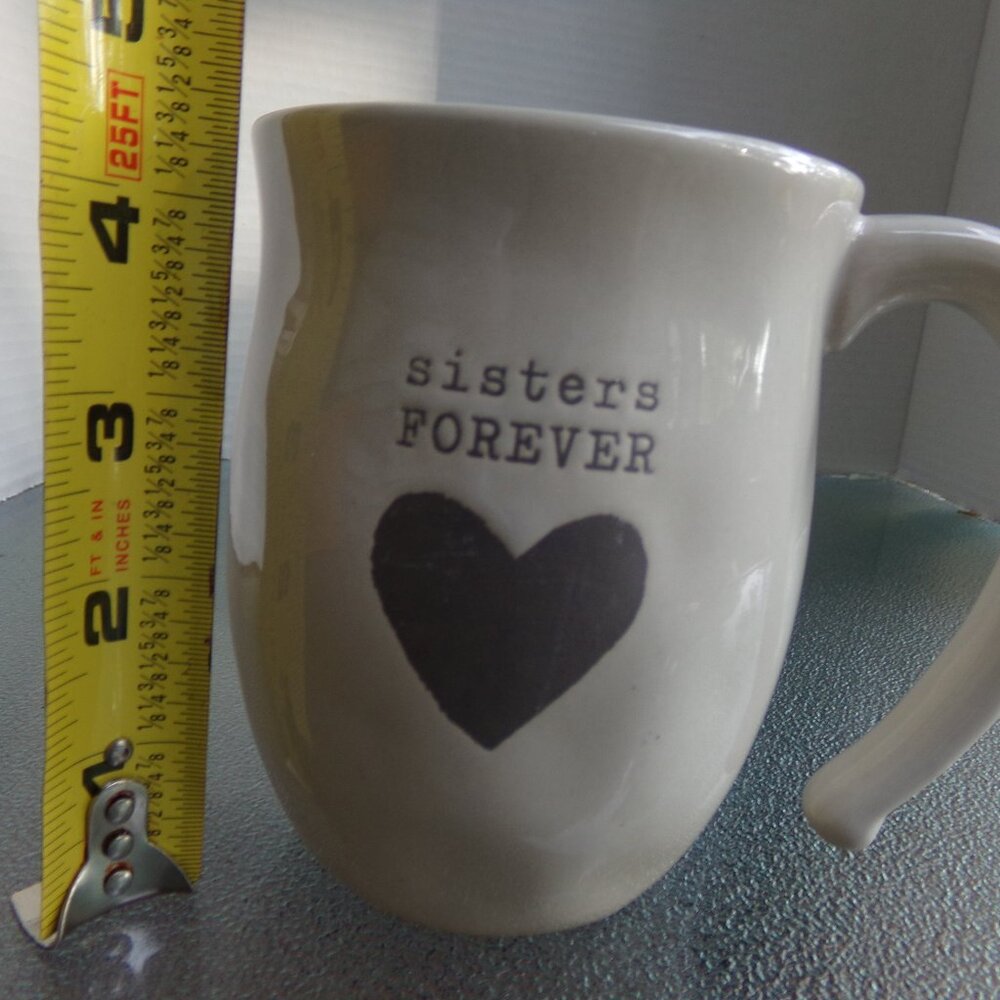 Demdaco Coffee Tea Cup Mug Sisters Forever Heart Ceramic - Picture 15 of 16